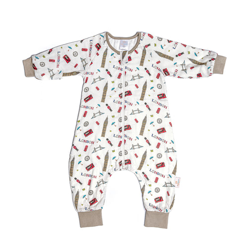 Long Sleeve Footed Sleep Sack 1.0 TOG -London - immispace