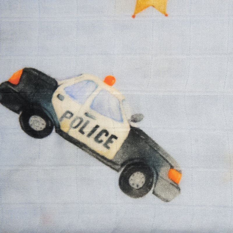 Muslin Swaddle - Police Car - immispace