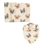 Swaddle & Bandana Bib Set - Frenchie vs Pug - immispace