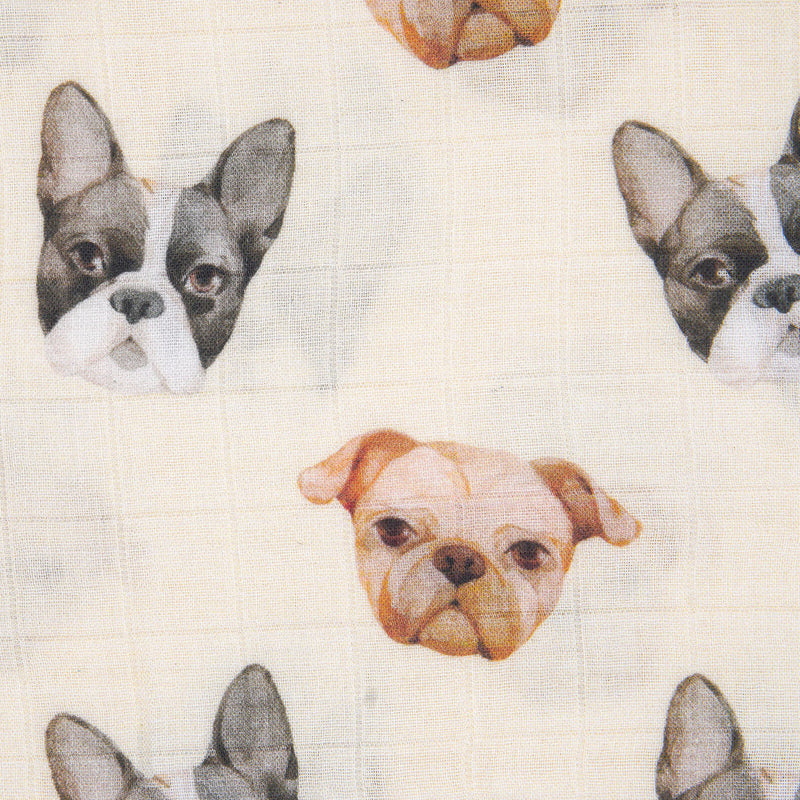 Muslin Swaddle - Frenchie vs Pug - immispace