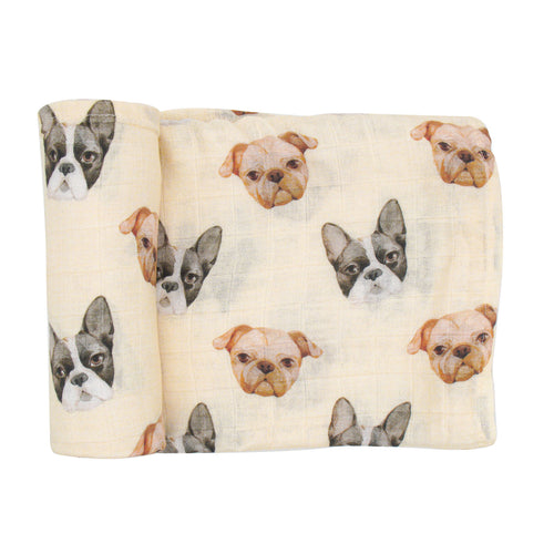 Muslin Swaddle - Frenchie vs Pug - immispace