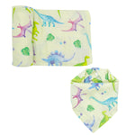 Swaddle & Bandana Bib Set - Dinosaur - immispace