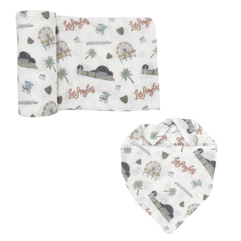 Swaddle & Bandana Bib Set - Los Angeles - immispace