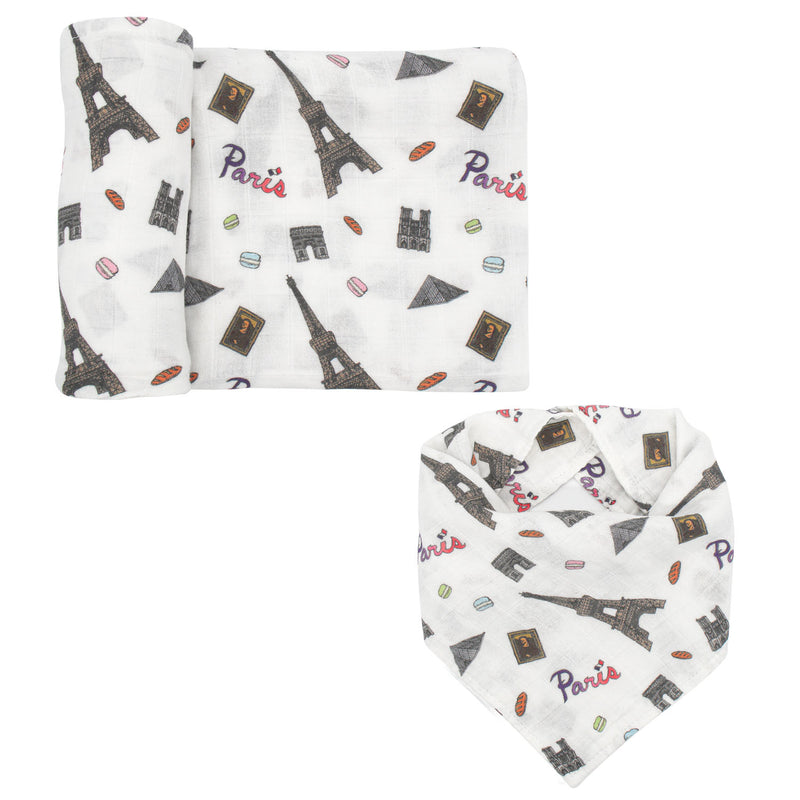 Swaddle & Bandana Bib Set - Paris - immispace