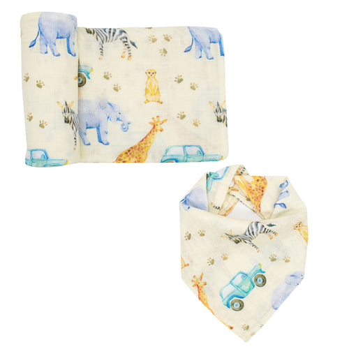 Swaddle & Bandana Bib Set - Safari - immispace