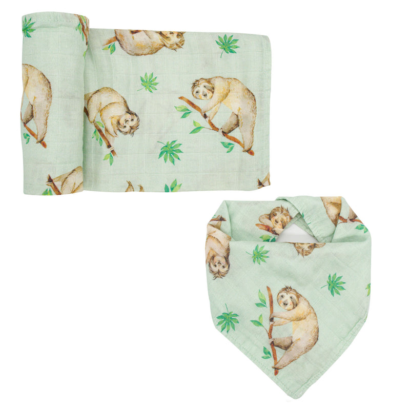 Swaddle & Bandana Bib Set - Sloth - immispace