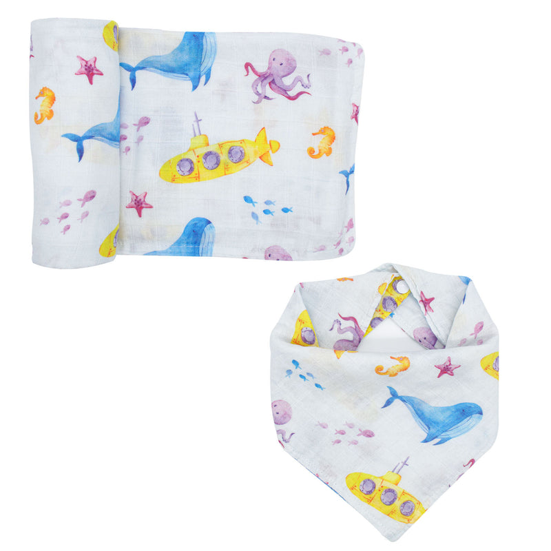 Swaddle & Bandana Bib Set - Undersea - immispace