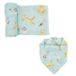 Swaddle & Bandana Bib Set - Yoga Cat - immispace